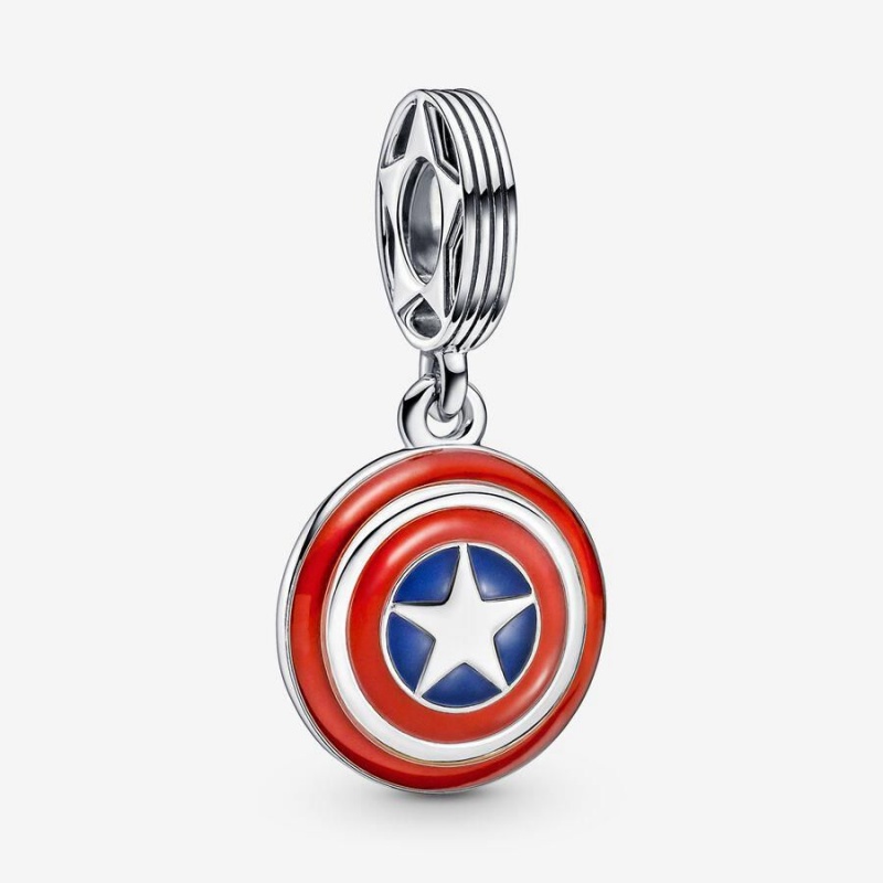 Charm Pendentif Pandora Marvel The Avengers Captain America Shield Rouge | SGH-35410208