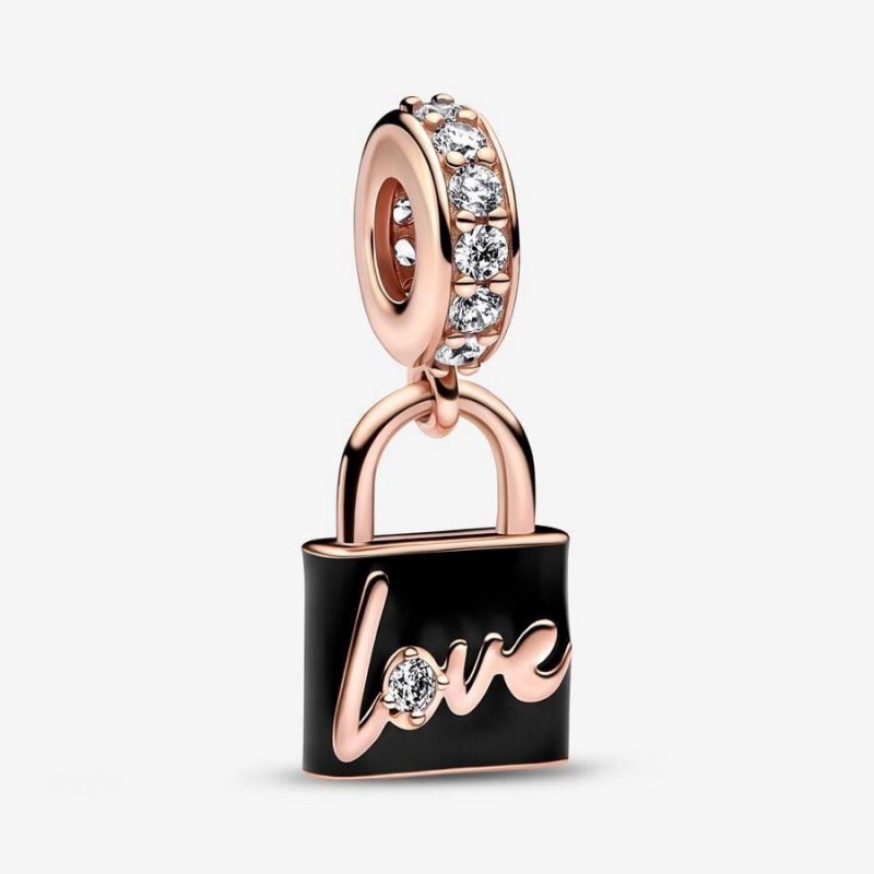 Charm Pendentif Pandora Love Padlock Noir | ZER-29444608