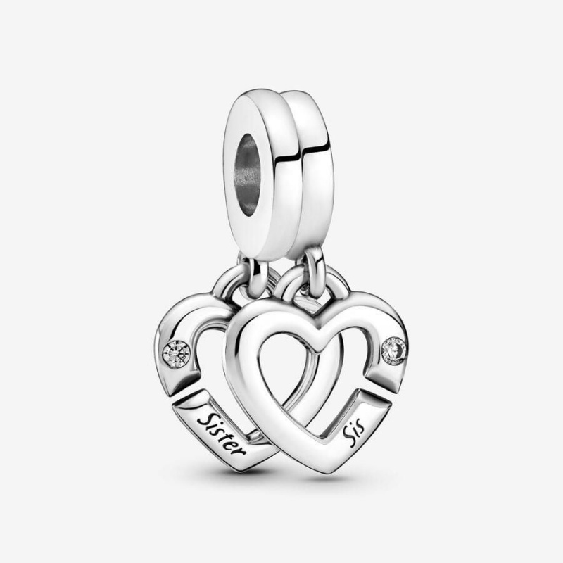 Charm Pendentif Pandora Linked Sister Hearts Split | XIX-75805430