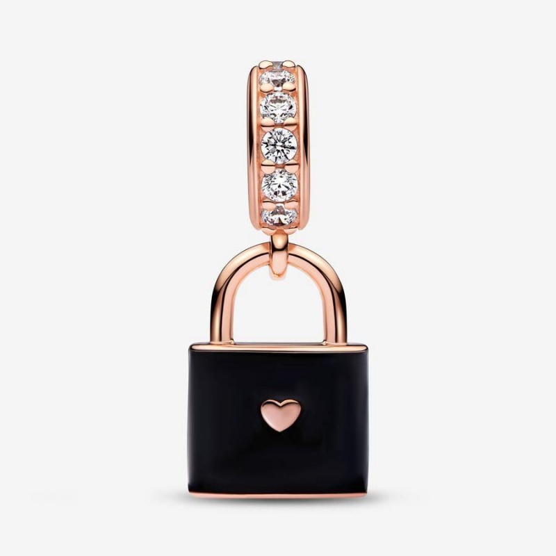 Charm Pendentif Pandora Love Padlock Noir | ZER-29444608