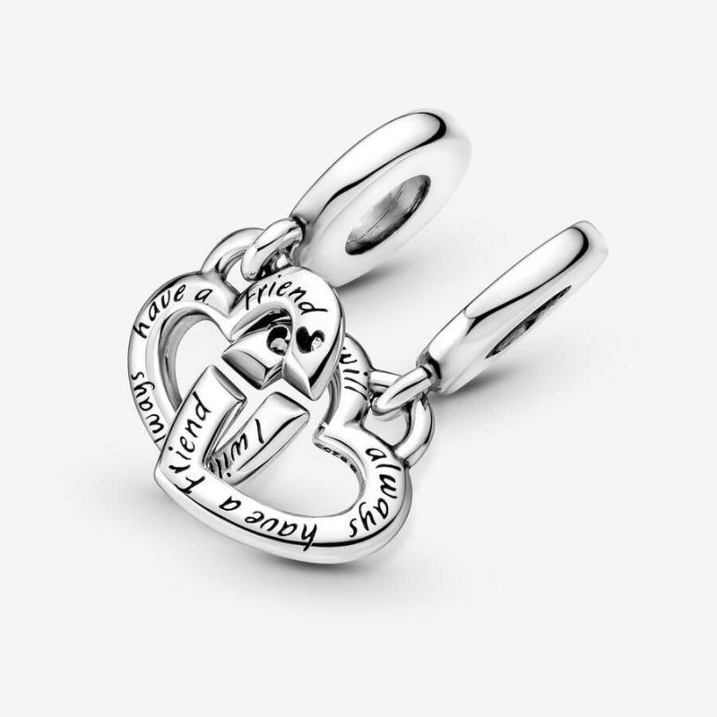 Charm Pendentif Pandora Linked Sister Hearts Split | XIX-75805430