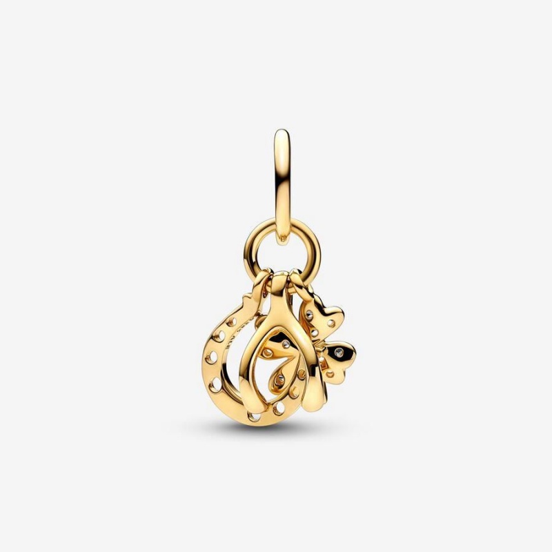 Charm Pendentif Pandora Lucky Clover Wishbone & Horseshoe | BSR-30040352