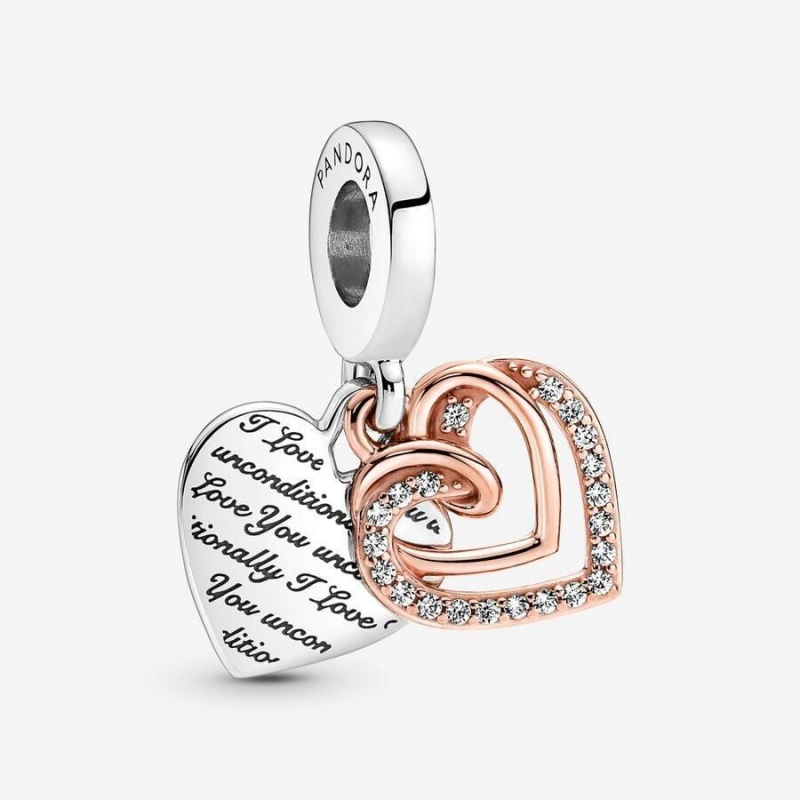 Charm Pendentif Pandora Entwined Hearts Double | QTE-08382006