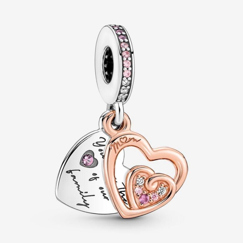 Charm Pendentif Pandora Entwined Infinite Hearts Double Rose | GPL-54696389