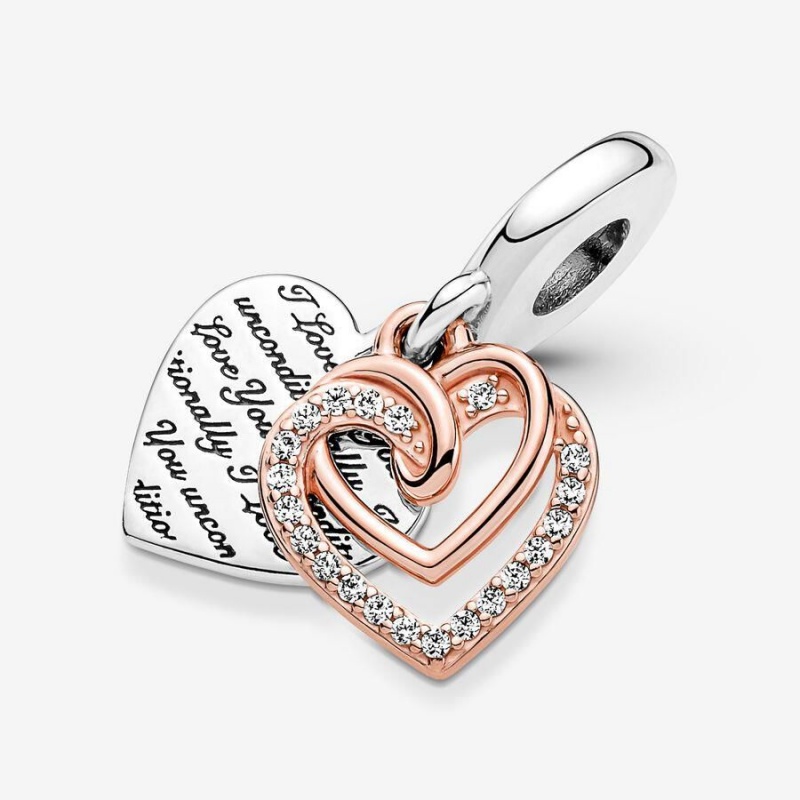 Charm Pendentif Pandora Entwined Hearts Double | QTE-08382006