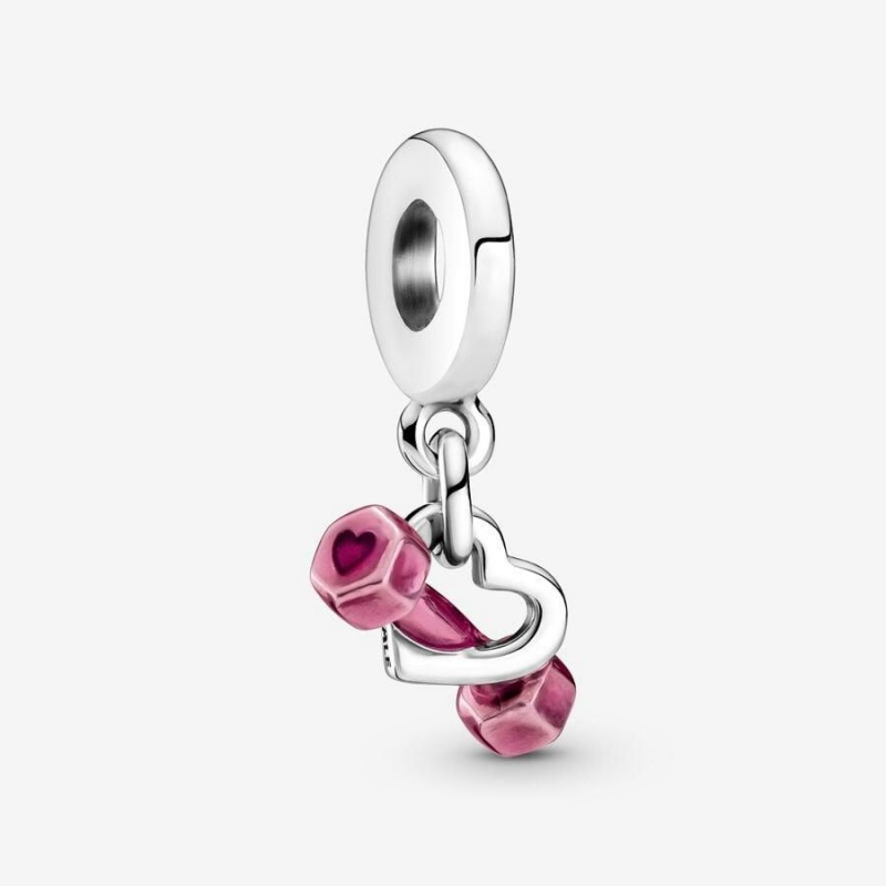 Charm Pendentif Pandora Dumbbell & Heart Rose | ZWS-30872061