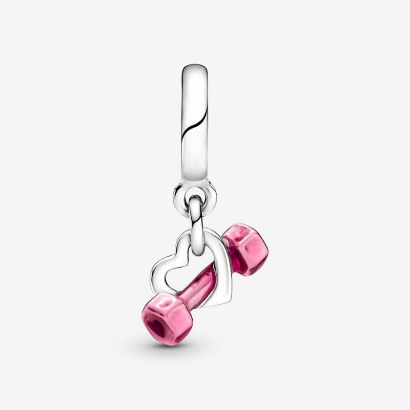 Charm Pendentif Pandora Dumbbell & Heart Rose | ZWS-30872061