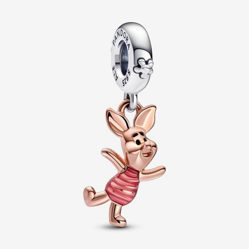 Charm Pendentif Pandora Disney Winnie the Pooh Piglet Rose | MLE-71444024