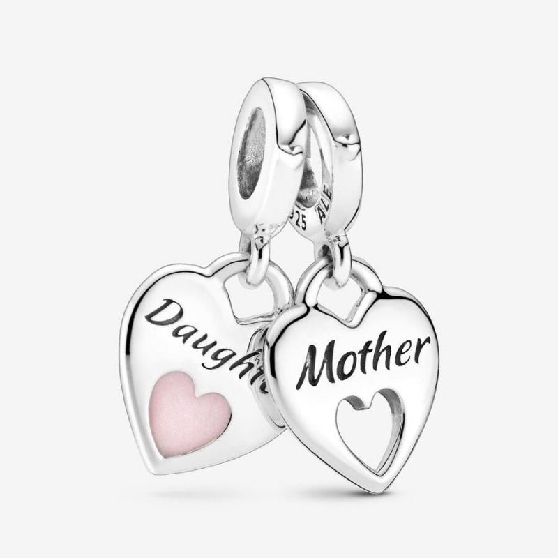 Charm Pendentif Pandora Double Heart Split Rose | NST-02986622