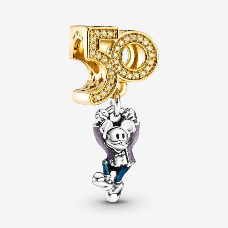 Charm Pendentif Pandora Disney Parks Mickey Mouse 50th Anniversary Multicolore | QPJ-91865183