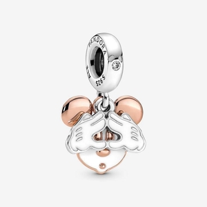 Charm Pendentif Pandora Disney Mickey Mouse Double Blanche | KYC-37018848