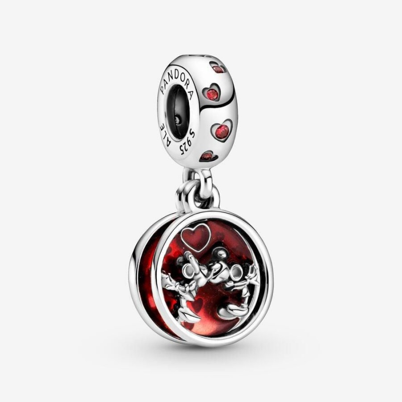 Charm Pendentif Pandora Disney Mickey Mouse & Minnie Mouse Love and Kisses Rouge | JMX-43968576