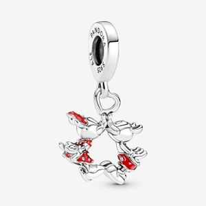 Charm Pendentif Pandora Disney Mickey Mouse & Minnie Mouse Kissing Rouge | TLH-43691890