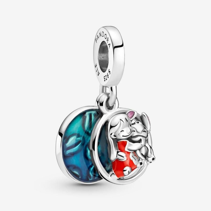 Charm Pendentif Pandora Disney Lilo & Stitch Family Bleu | VQL-07943714