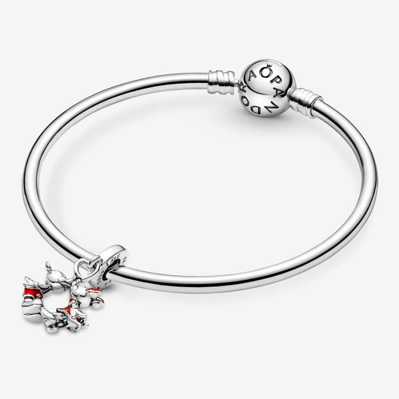 Charm Pendentif Pandora Disney Mickey Mouse & Minnie Mouse Kissing Rouge | TLH-43691890