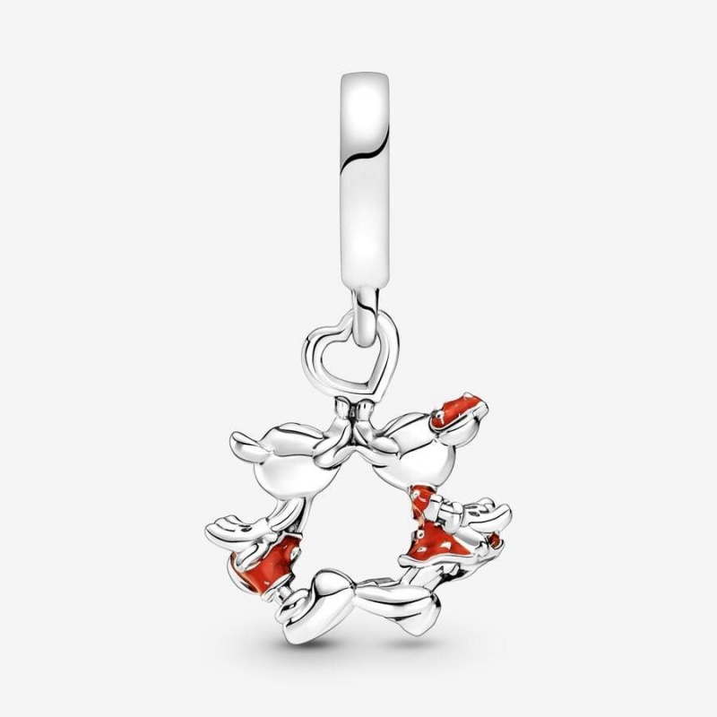 Charm Pendentif Pandora Disney Mickey Mouse & Minnie Mouse Kissing Rouge | TLH-43691890