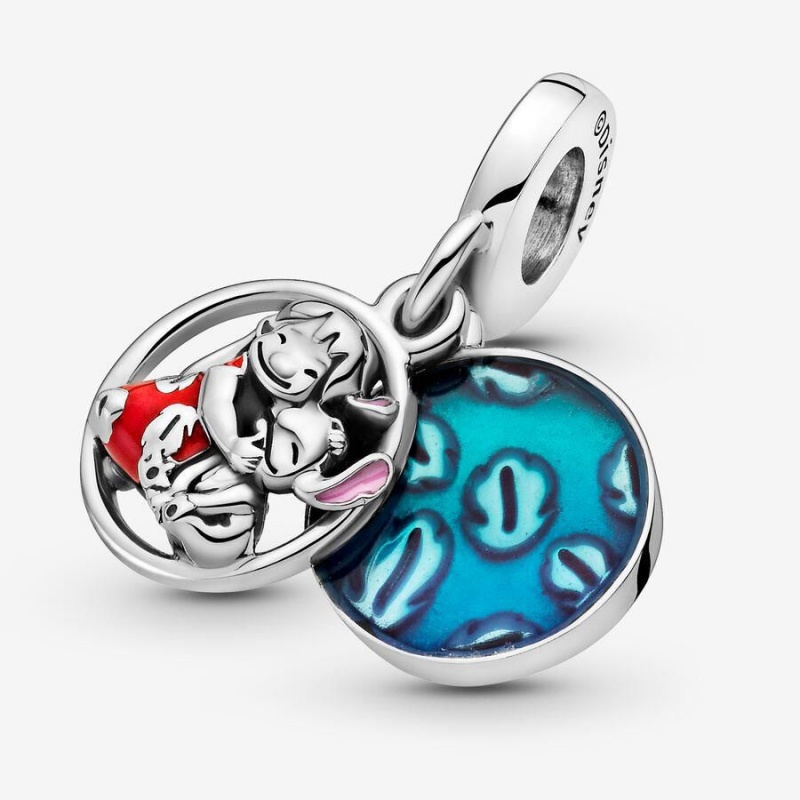 Charm Pendentif Pandora Disney Lilo & Stitch Family Bleu | VQL-07943714