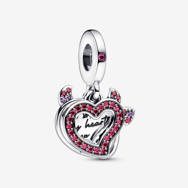 Charm Pendentif Pandora Devil Heart Double Multicolore | JXS-19923028