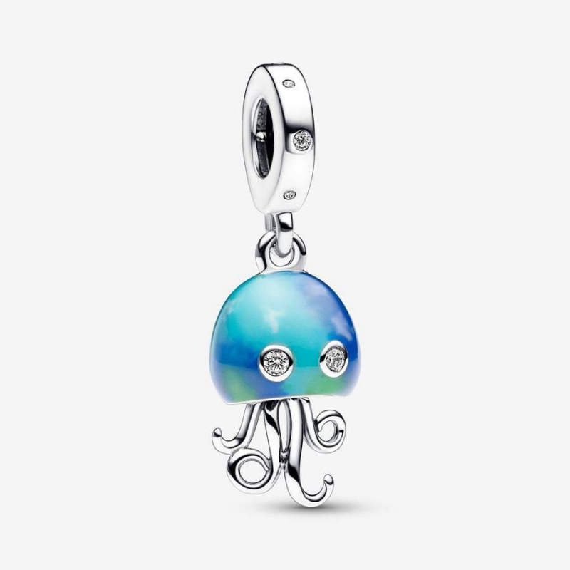 Charm Pendentif Pandora Color-Changing Jellyfish Turquoise | HJX-92180800