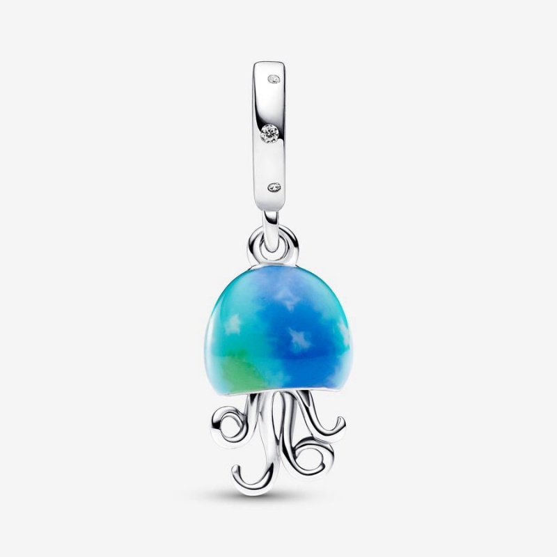 Charm Pendentif Pandora Color-Changing Jellyfish Turquoise | HJX-92180800