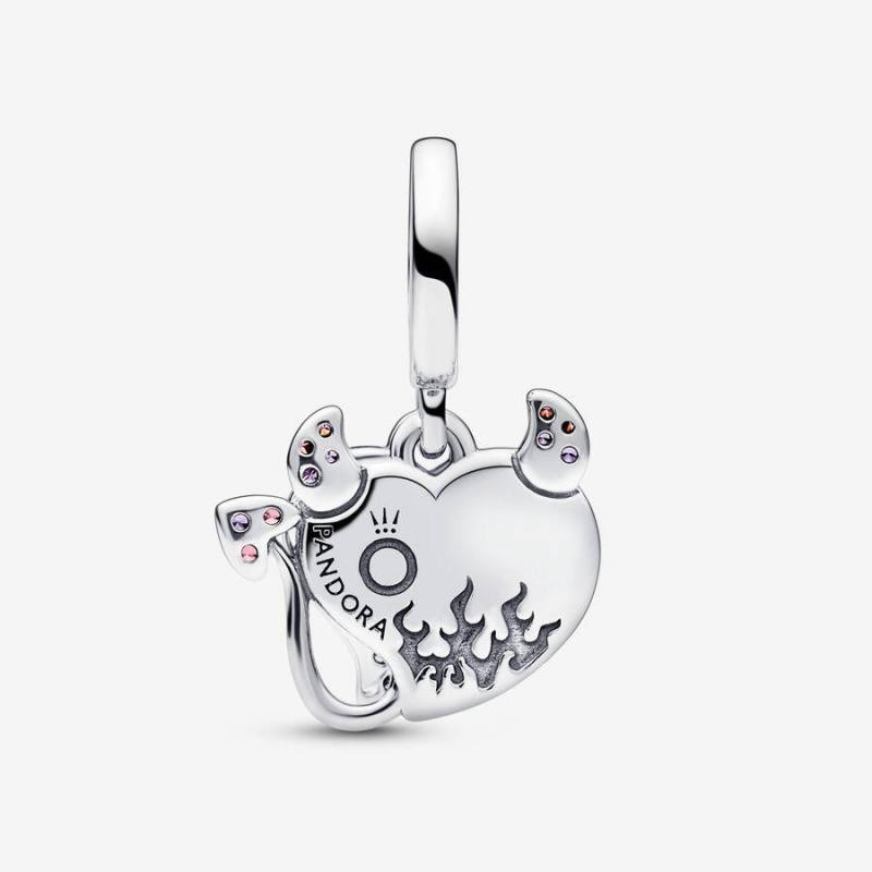 Charm Pendentif Pandora Devil Heart Double Multicolore | JXS-19923028