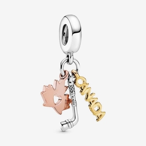 Charm Pendentif Pandora Canada Maple Leaf & Hockey Stick | ZZJ-53667226