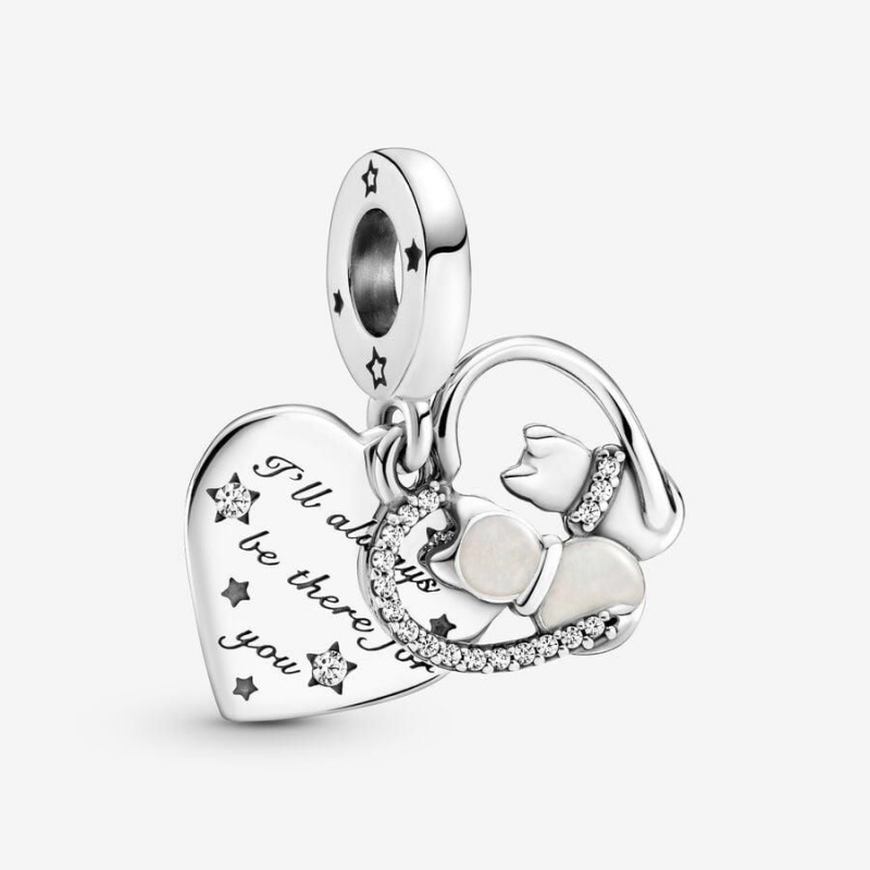 Charm Pendentif Pandora Cats & Hearts Blanche | RLQ-34443791