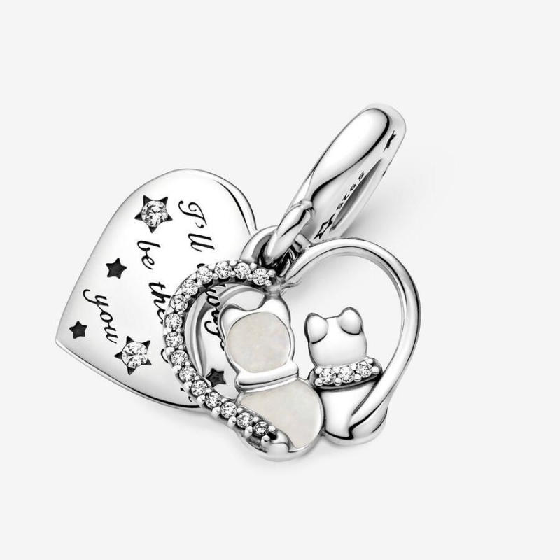 Charm Pendentif Pandora Cats & Hearts Blanche | RLQ-34443791