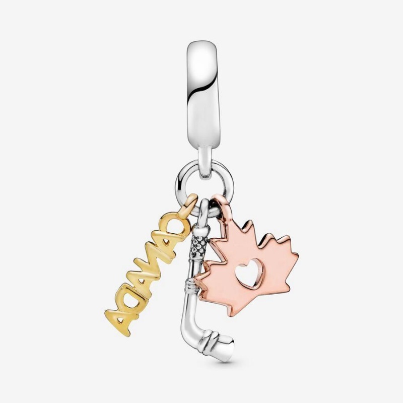 Charm Pendentif Pandora Canada Maple Leaf & Hockey Stick | ZZJ-53667226