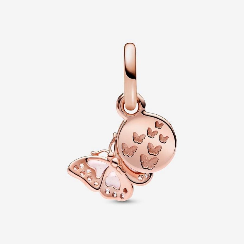 Charm Pendentif Pandora Butterfly & Quote Double Rose | PYJ-84175675