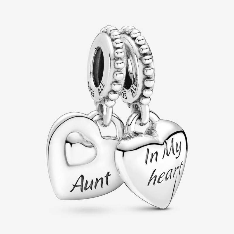 Charm Pendentif Pandora Aunt & Niece Split Heart | HKJ-63689592