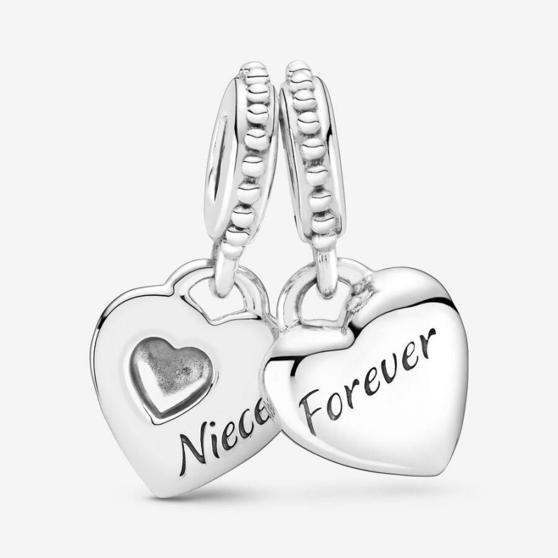 Charm Pendentif Pandora Aunt & Niece Split Heart | HKJ-63689592