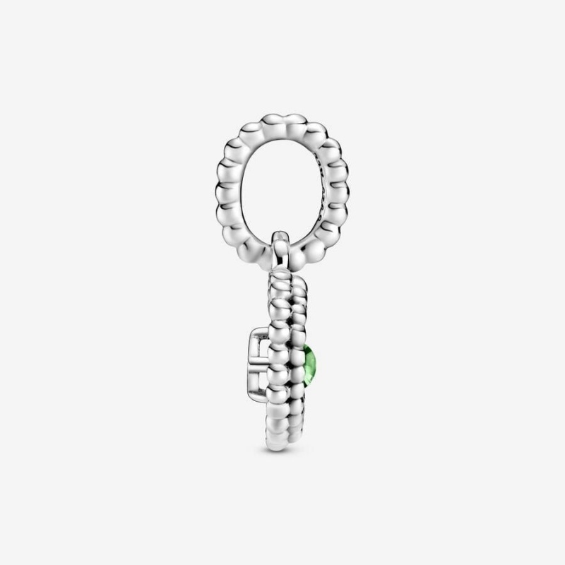 Charm Pendentif Pandora August Beaded Heart Vert | QUI-22936560