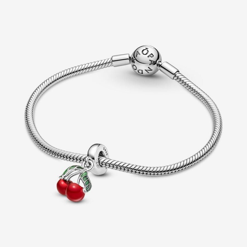 Charm Pendentif Pandora Asymmetrical Cherry Fruit Rouge | UKN-60085347