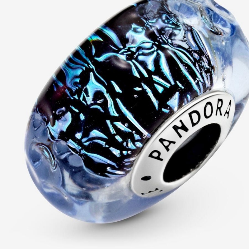 Charm Pandora Wavy Murano Glass Ocean Bleu | UKA-94976968