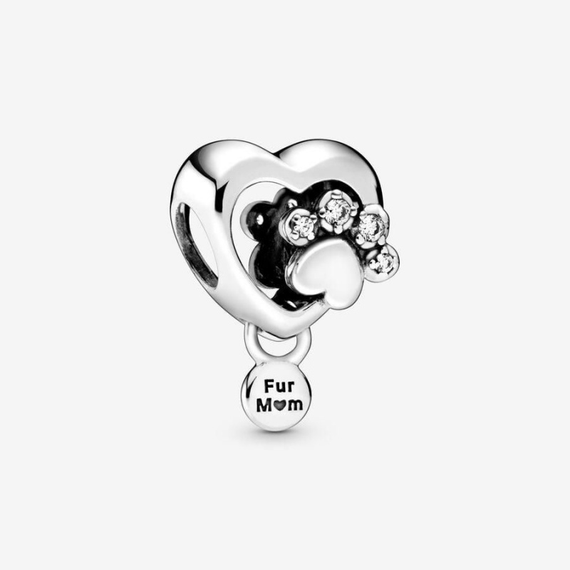 Charm Pandora Sparkling Paw Print & Heart | RWC-44101024