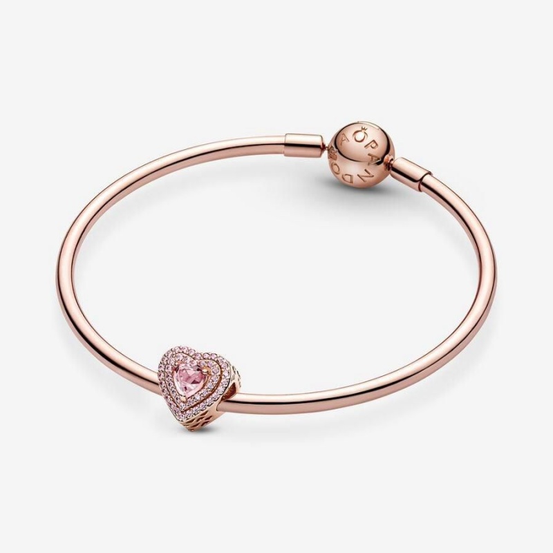 Charm Pandora Sparkling Levelled Heart Rose | RMN-54621037