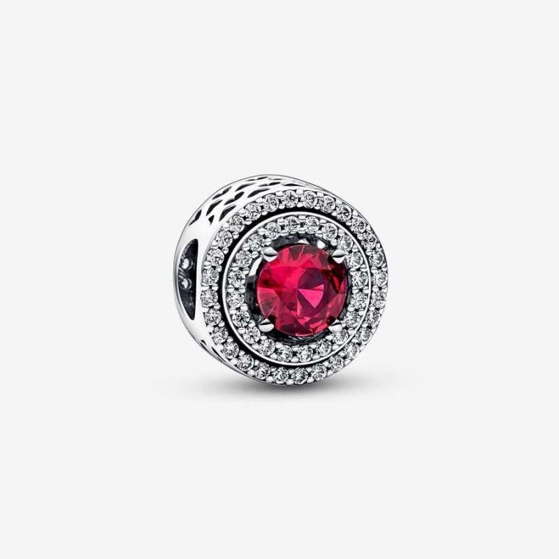 Charm Pandora Sparkling Leveled Round Rouge | UDX-62616637