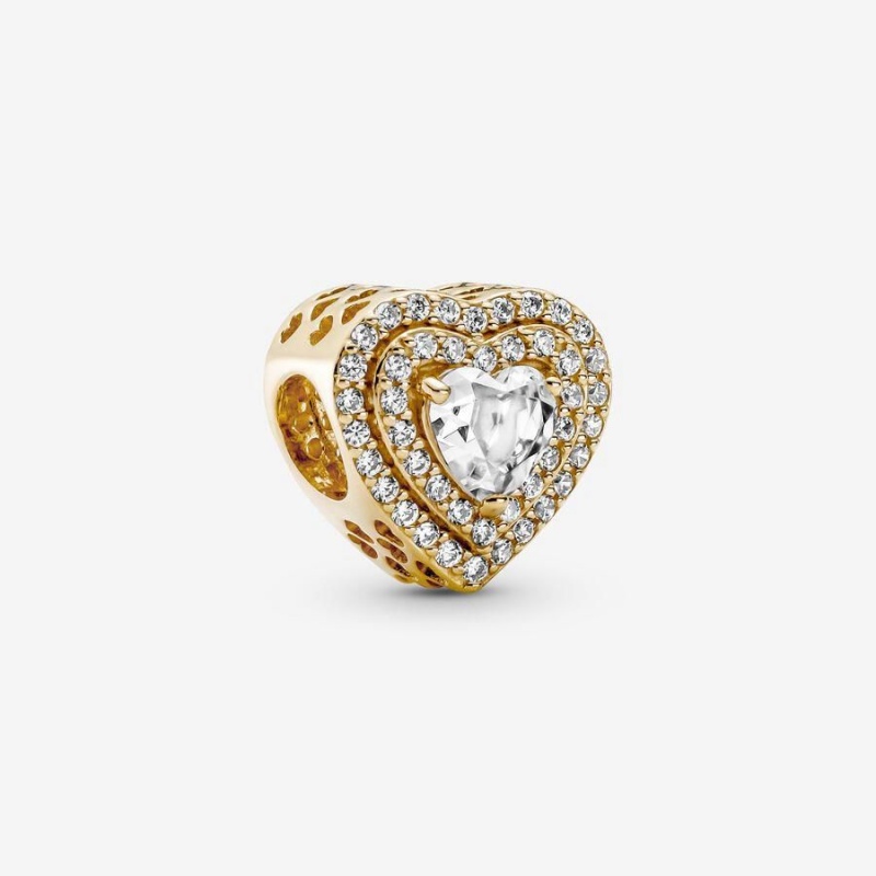 Charm Pandora Sparkling Leveled Hearts | JSX-45871598