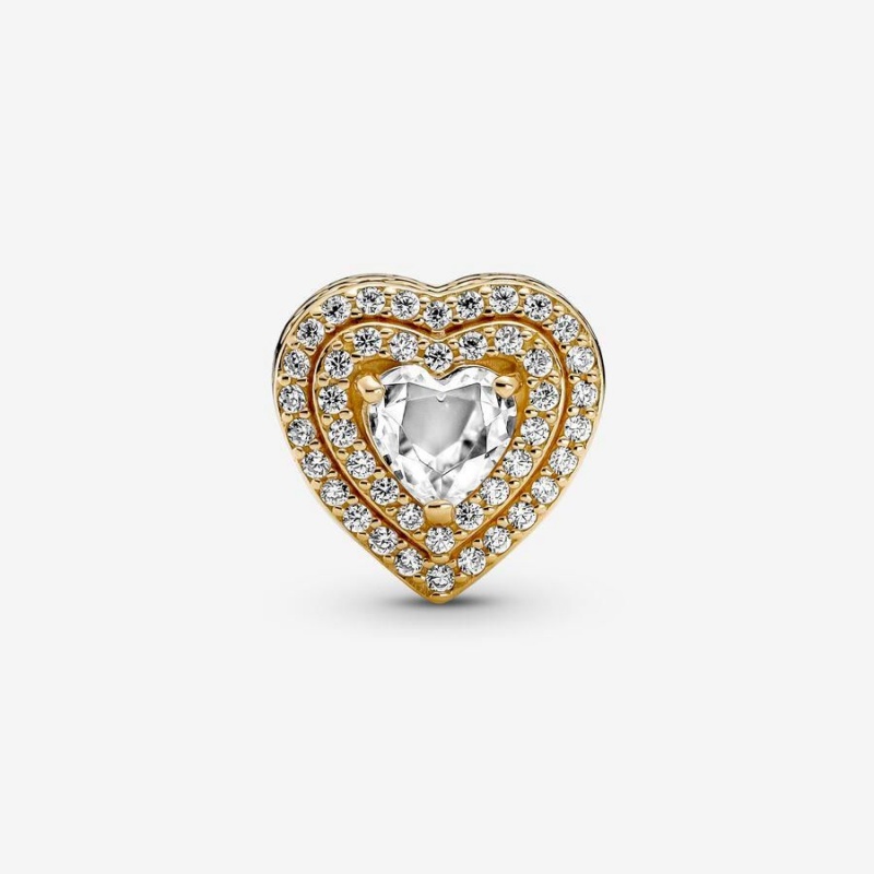 Charm Pandora Sparkling Leveled Hearts | JSX-45871598