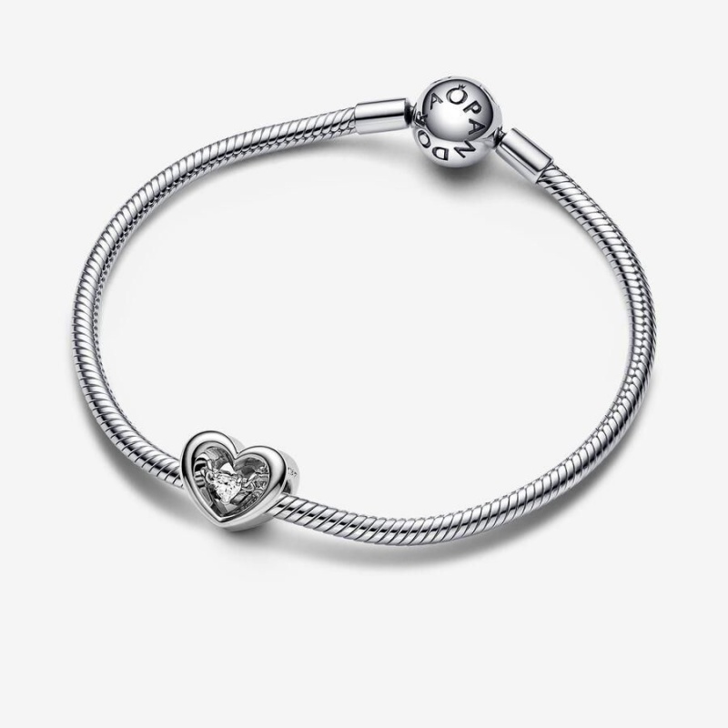 Charm Pandora Radiant Heart & Floating Stone | NVY-74094446