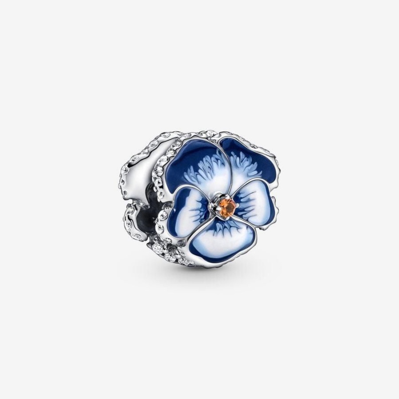 Charm Pandora Pansy Flower Bleu | YVL-65598135