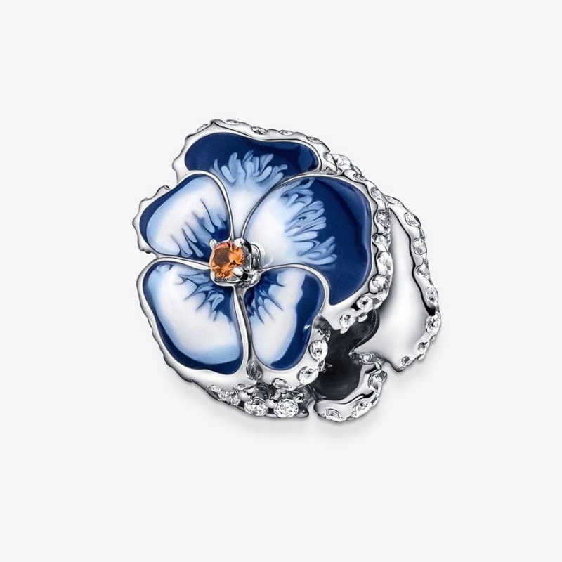 Charm Pandora Pansy Flower Bleu | YVL-65598135