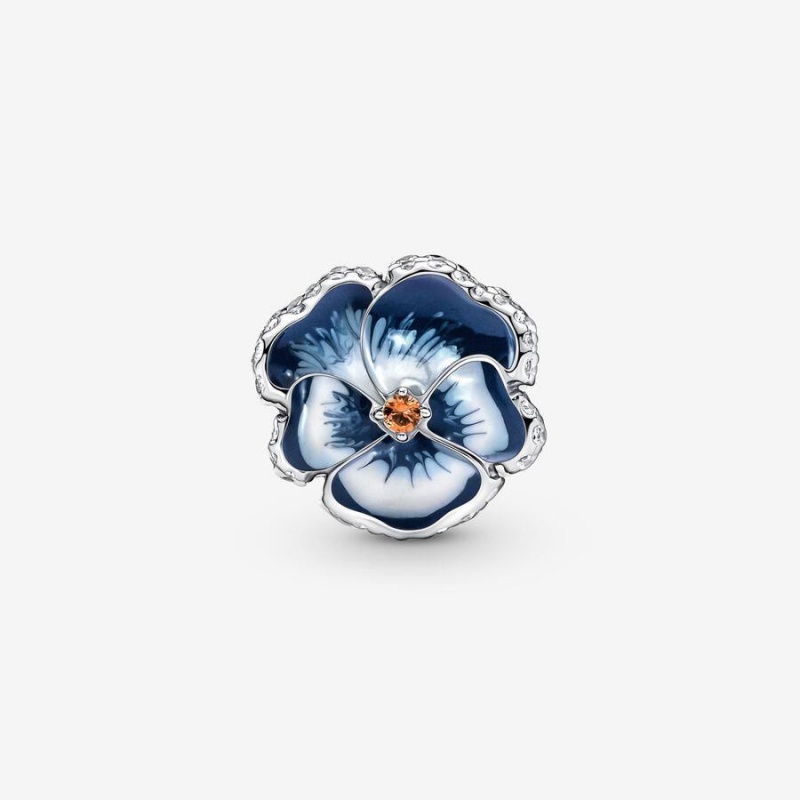 Charm Pandora Pansy Flower Bleu | YVL-65598135