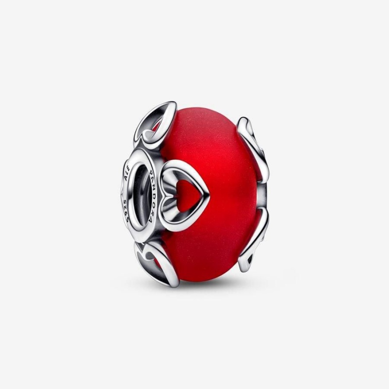 Charm Pandora Murano Glass & Hearts Rouge | AUO-31696556