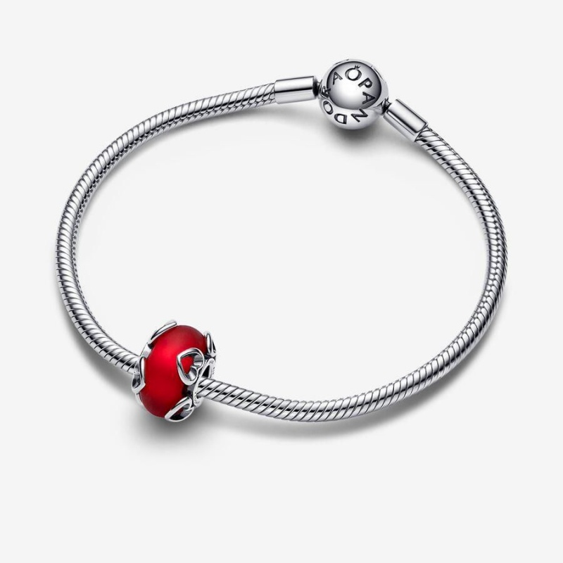 Charm Pandora Murano Glass & Hearts Rouge | AUO-31696556