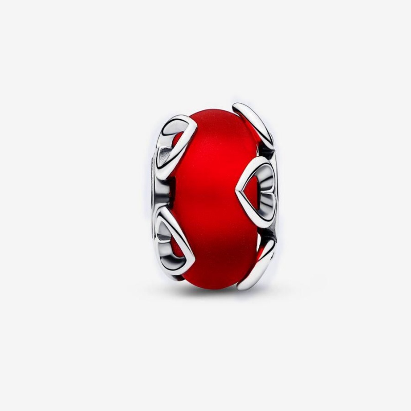 Charm Pandora Murano Glass & Hearts Rouge | AUO-31696556