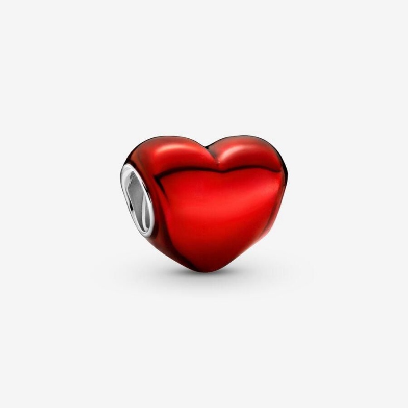 Charm Pandora Metallic Heart Rouge | OYL-50743315