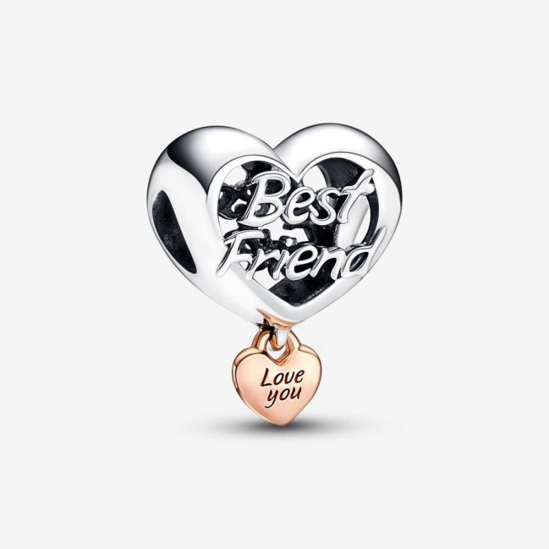 Charm Pandora Love You Best Friend Heart | LRB-38813480