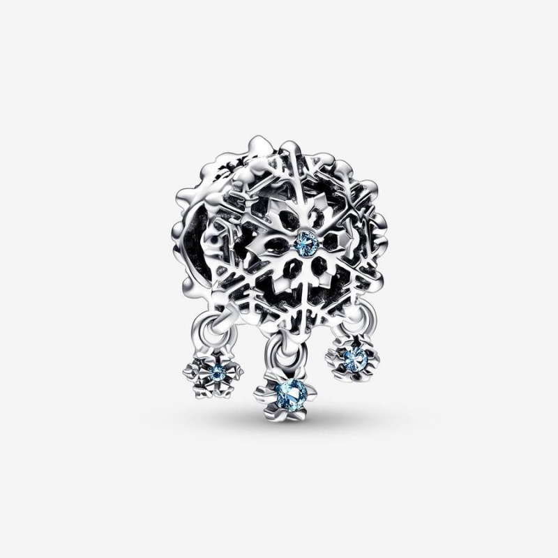 Charm Pandora Icy Snowflake Drop Bleu | VGA-53734416